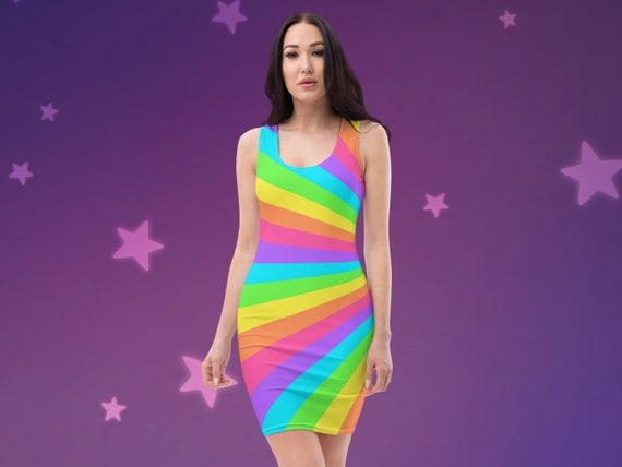 Rainbow Sunburst Bodycon Dress