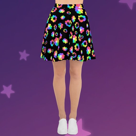 Cat Flower Skater Skirt
