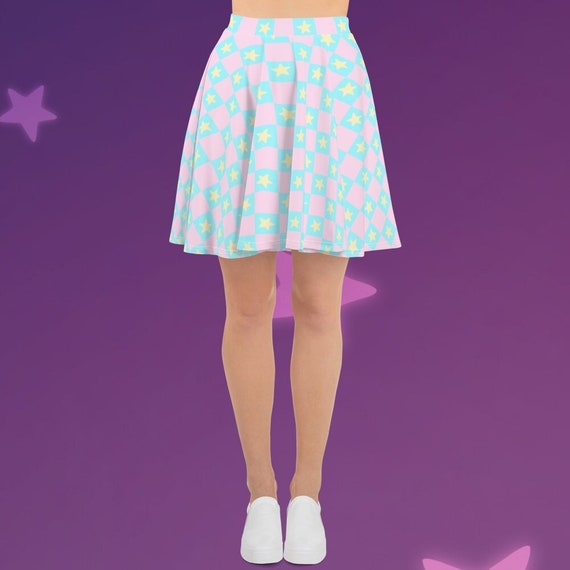 Pink and Blue Skater Skirt