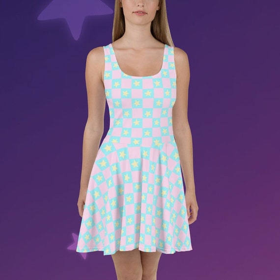 Pastel Checkered Skater Dress