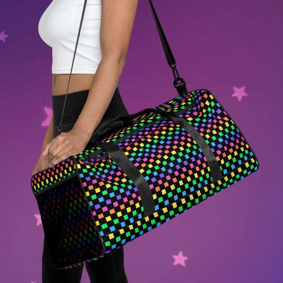 Rainbow Checkers Duffle bag