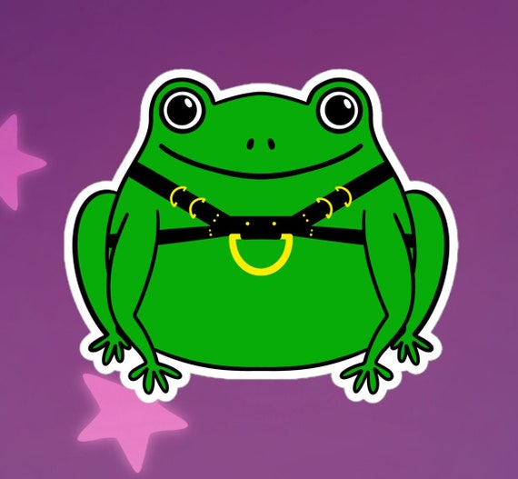Gay Leather Frog Vinyl Sticker