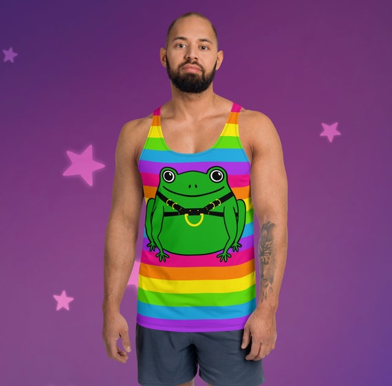 Gay Leather Frog Unisex Tank Top
