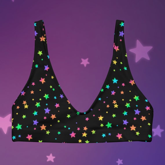 Rainbow Stars Recyled Bikini Top