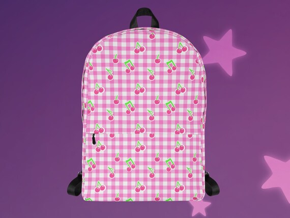 Cherry or Music Notes Gingham Backpack