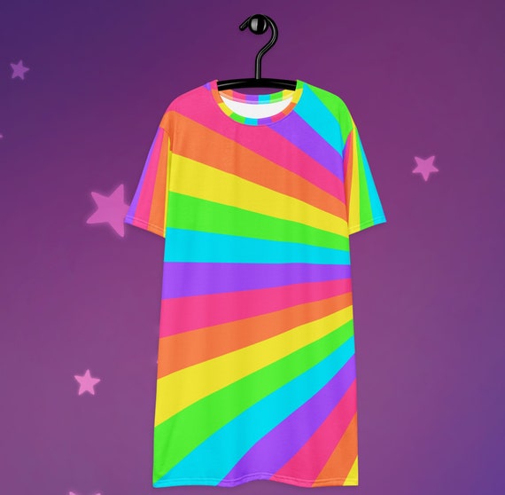 Rainbow Sunburst T-shirt Dress
