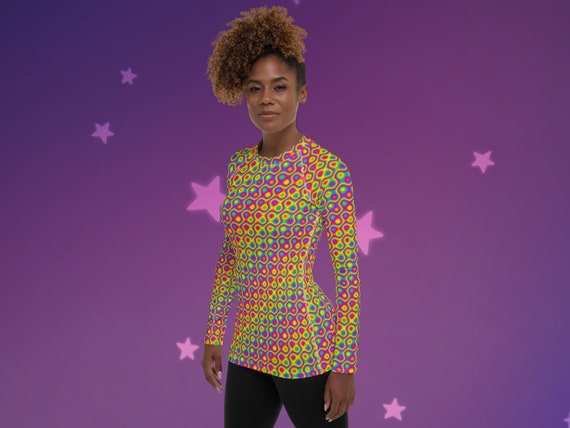 Trippy Rainbow Abstract Women's Fit Rash Guard