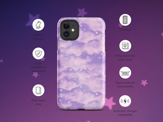 Pastel Clouds and Stars Tough iPhone Case