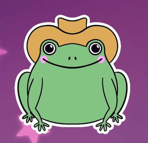 Cowboy Frog Vinyl Sticker