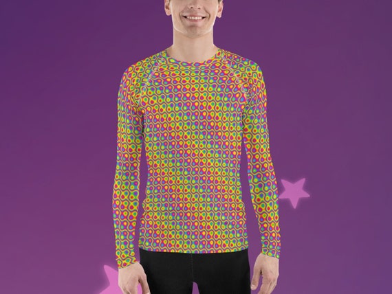 Trippy Rainbow Abstract Men's Fit Rash Guard