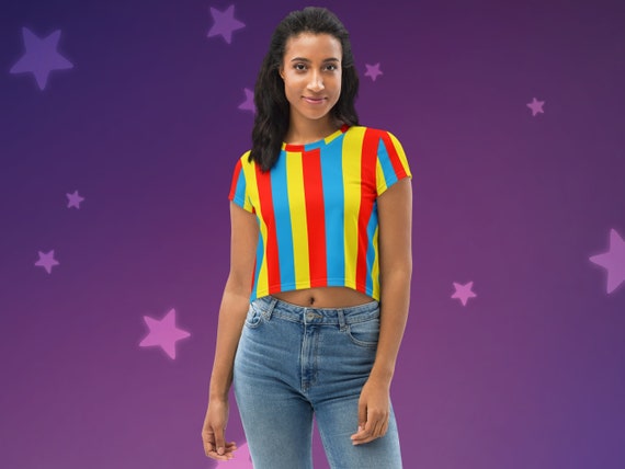 Clowncore Primary Stripes Crop Tee