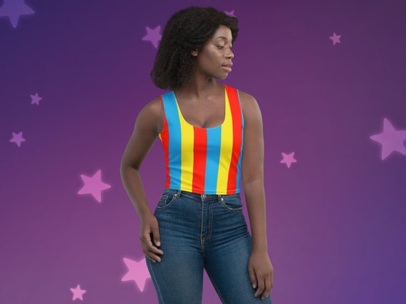 Primary Stripes Clowncore Crop Top