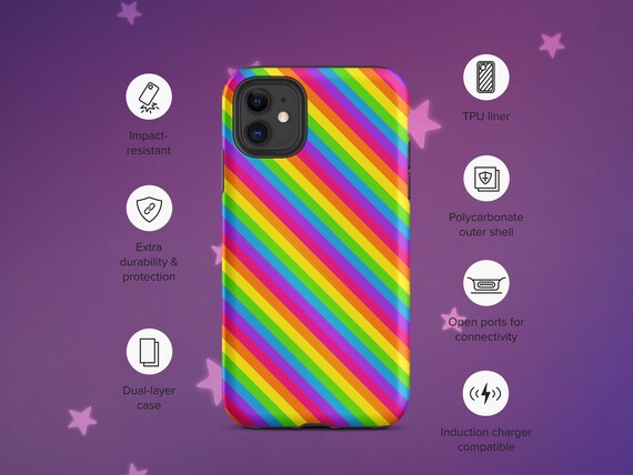 Rainbow Stripes Tough iPhone Case