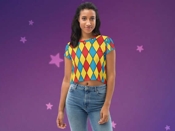 Primary Color Diamond Clowncore Crop Tee
