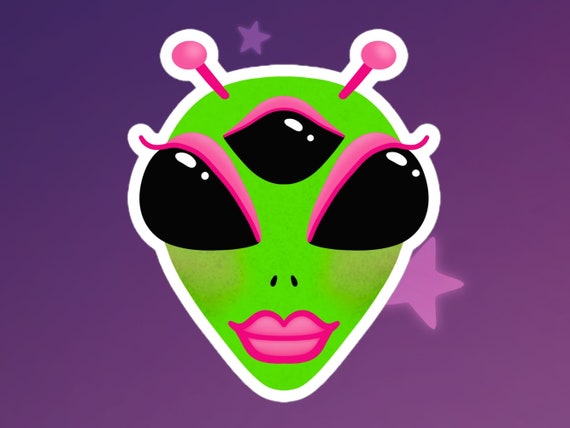 Alien Girl Vinyl Sticker
