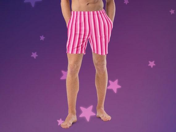 Vertical Pink Stripes Swim Trunks
