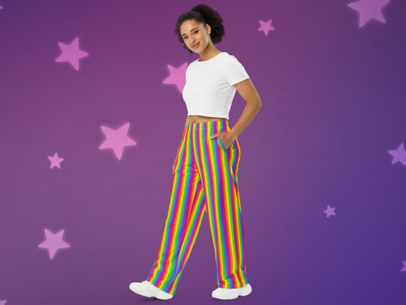 Rainbow Stripes Unisex Wide Leg Pants