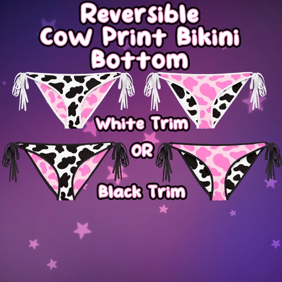Reversible Cow Print Bikini Bottom