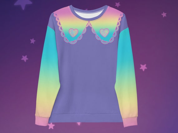 Pastel Heart Collar Unisex Sweatshirt